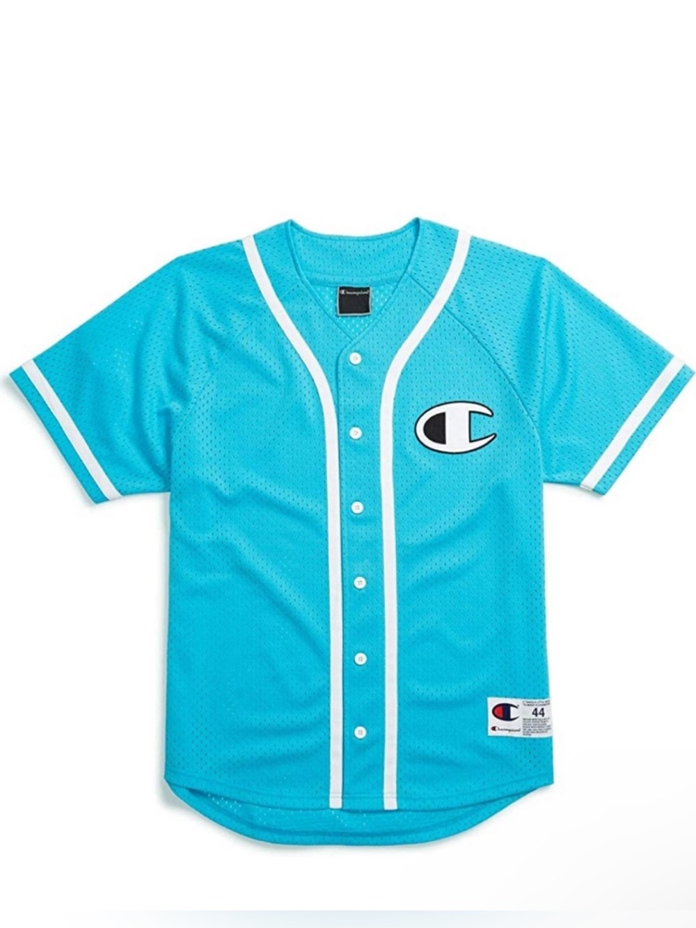 Champion Life Men's Mesh Baseball Jersey Aqua/Light Blue Size Large